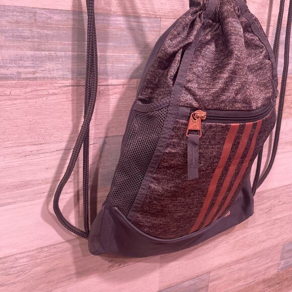 Adidas Alliance 2 Sackpack Gray Bag Backpack Gym Lightweight Drawstring Unisex - Picture 3 of 8